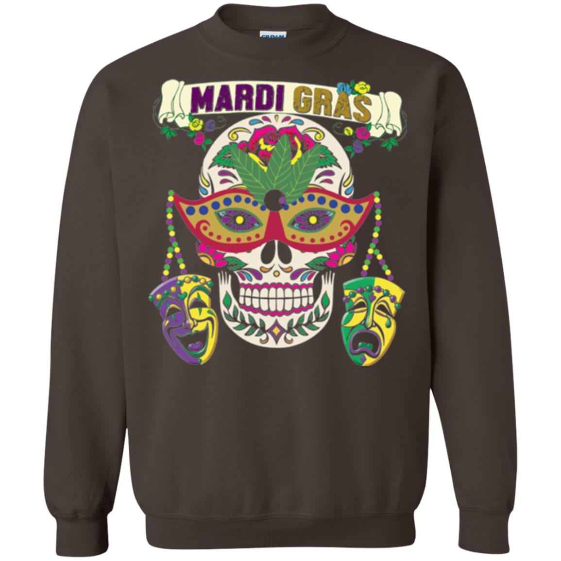 Mardi Gras Skull T-shirt Dark Chocolate