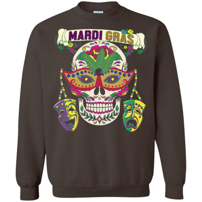 Mardi Gras Skull T-shirt Dark Chocolate