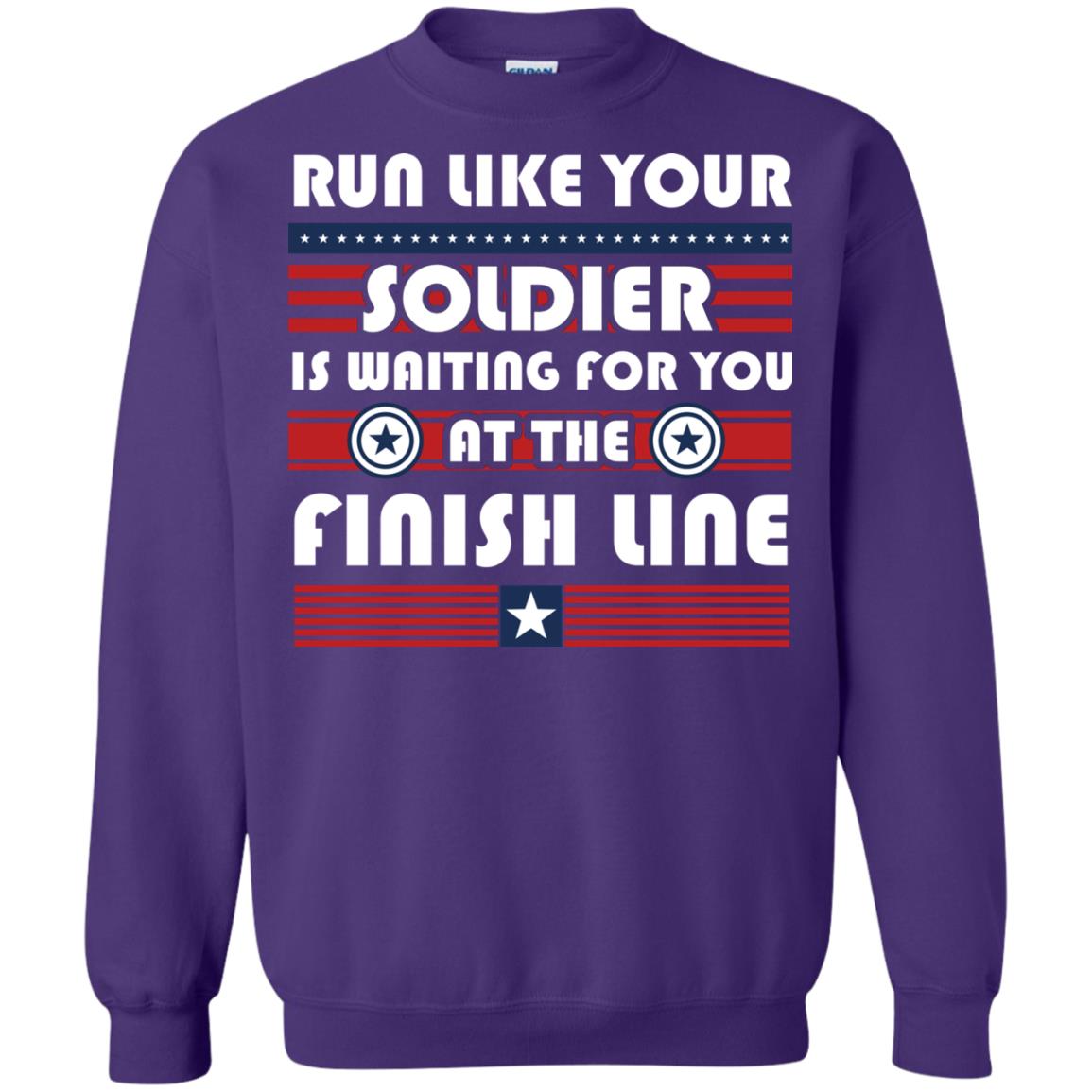 Soldier T-shirt Run Like Your Soldier Is Waiting For You At The Finish Line Purple
