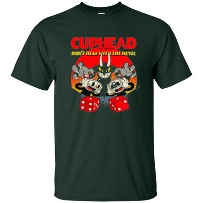 Cuphead And Mugman Devil_s Dice Video Game Graphic T-shirt Forest Green