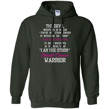 Breast Cancer Warrior T-shirt I Am The Storm Breast Cancer Warrior With Pink Ribbons Forest Green