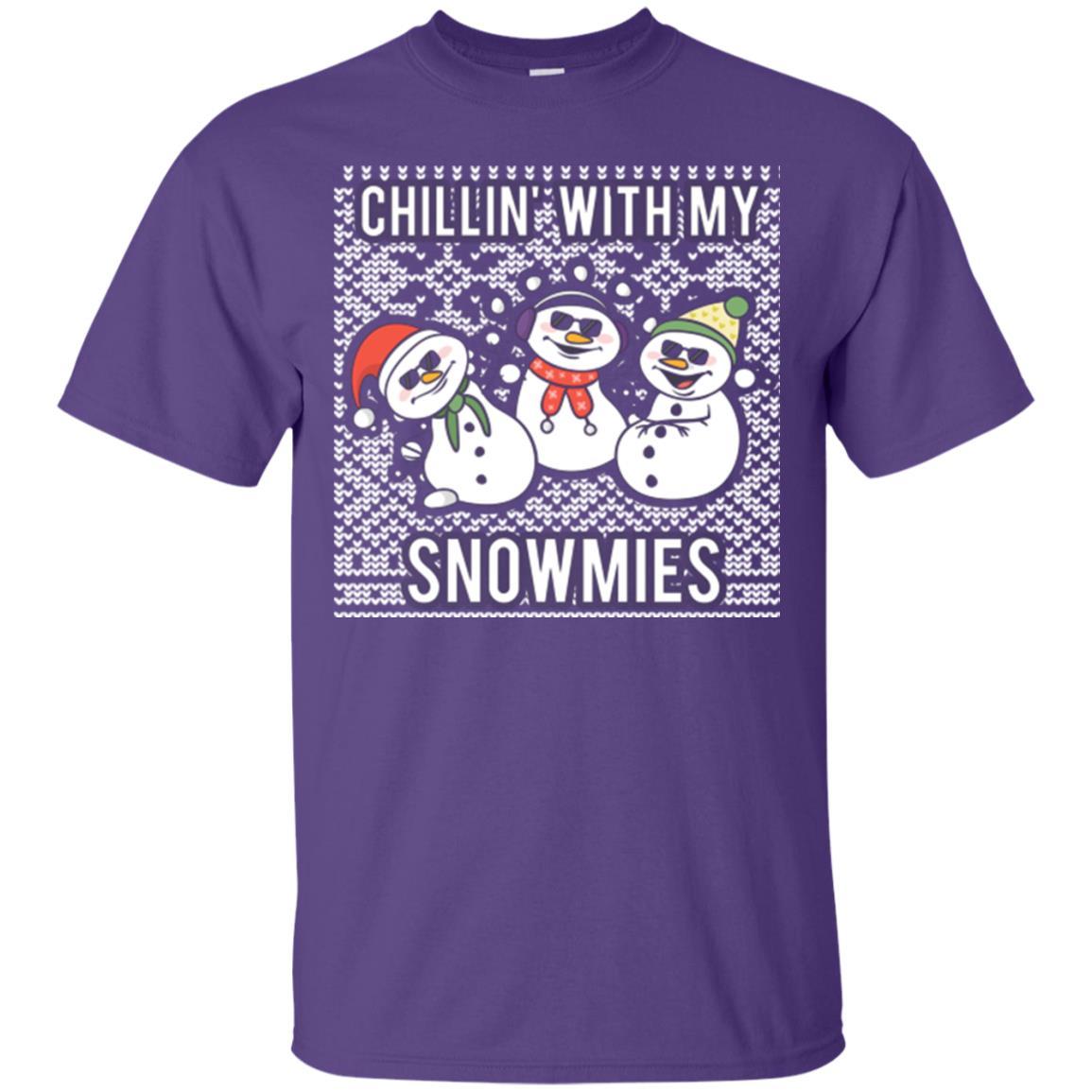 Christmas T-shirt Chillin' With My Snowmies Purple