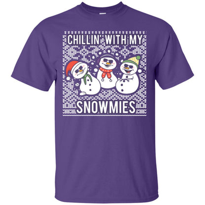 Christmas T-shirt Chillin' With My Snowmies Purple