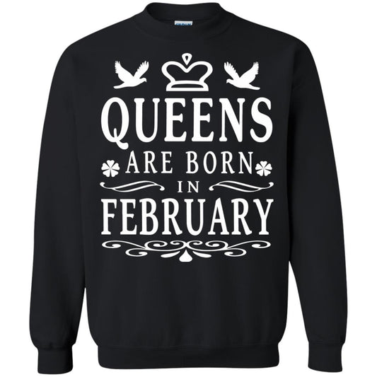 Birthday T-shirt Queens Are Born In February Black