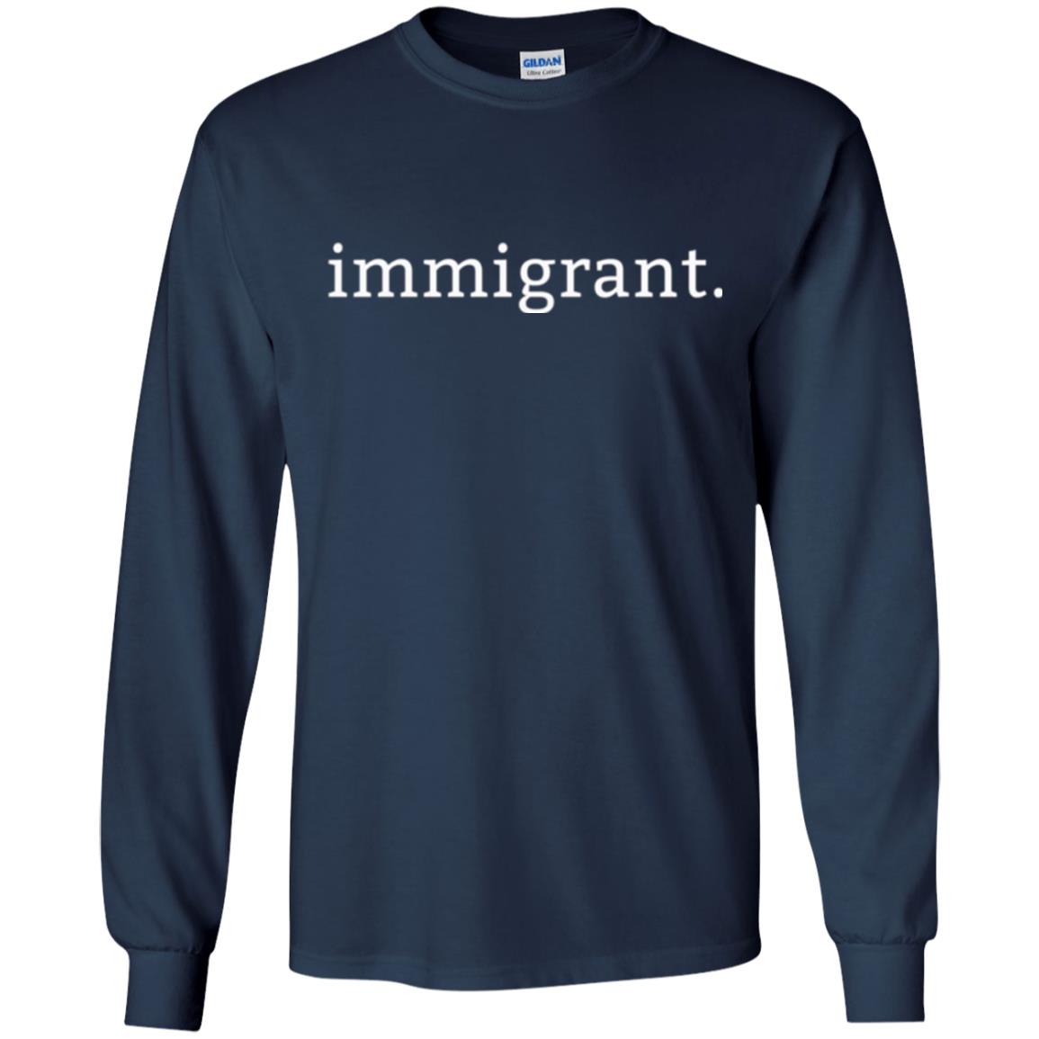 Anti Racism T-shirt Immigrant Simple Minimalist Navy