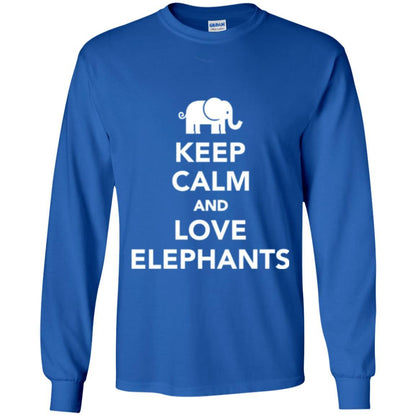 Elephant Lover T-shirt Keep Calm And Love Elephants T-shirt Royal