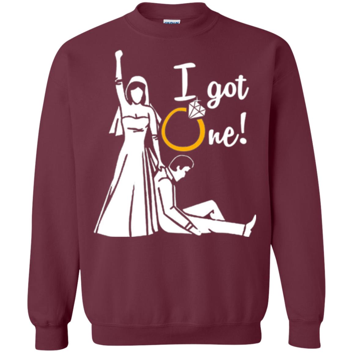 Just Married T-shirt I Got One - Funny Gift For Bride Maroon