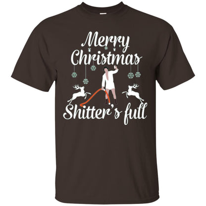 Christmas T-shirt Reindeer Merry Christmas Shitter's Full Dark Chocolate