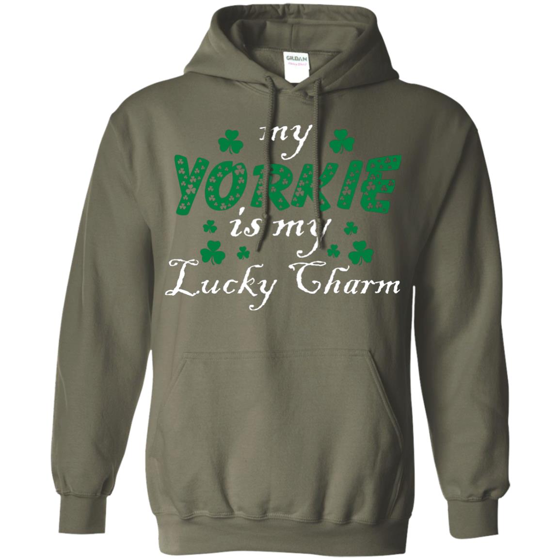 My Yorkie Is My Lucky Charm Saint Patrick's Day Shirt For Yorkie Lover Military Green