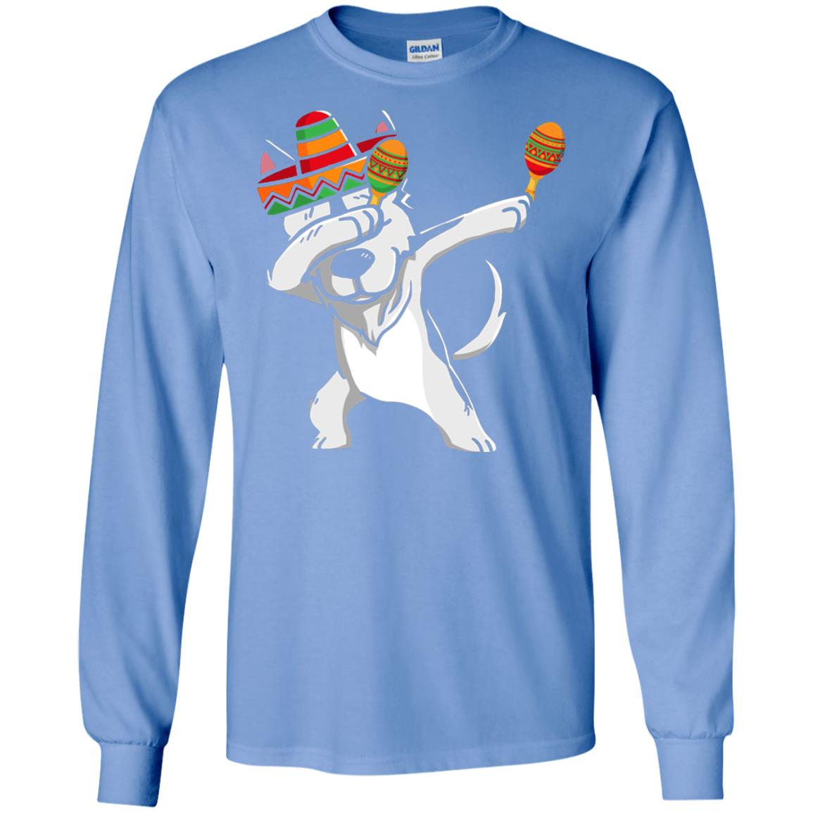 Dabbing Husky Funny Cinco De Mayo T-shirt Carolina Blue