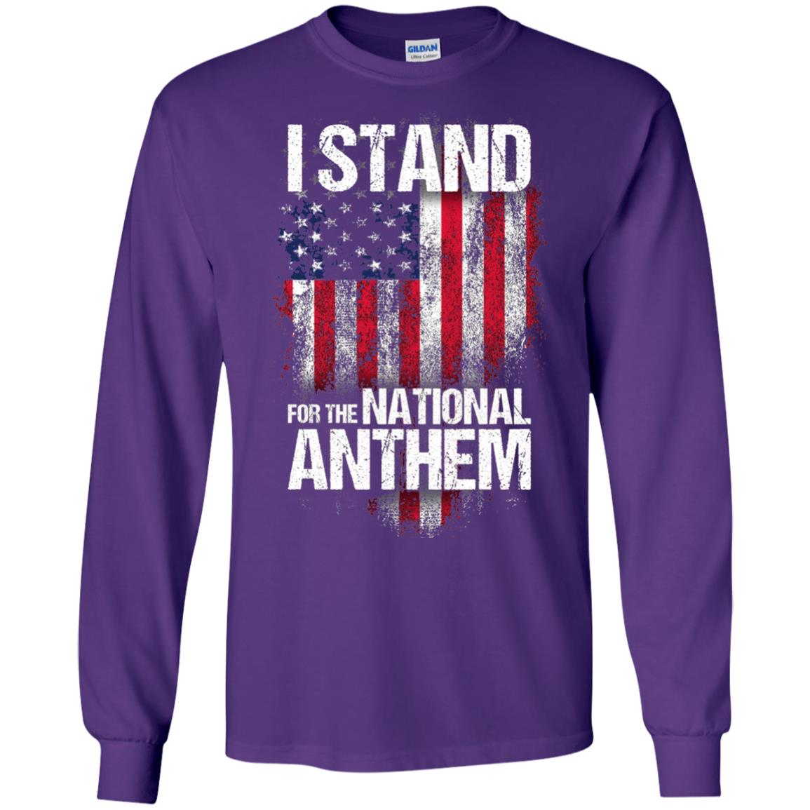 I Stand For The National Anthem T-shirt Purple
