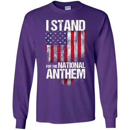 I Stand For The National Anthem T-shirt Purple