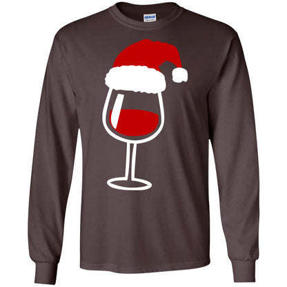 Twinkle Red Wine Glass Santa Hat X-mas Gift Shirt Dark Chocolate