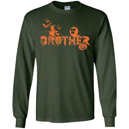 Halloween Pumpkin Brother Family Shirt Forest Green