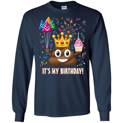 Poop Emoji T-shirt It_s My Birthday Navy