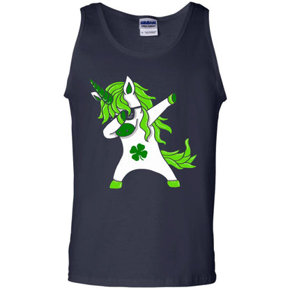 Dabbing Unicorn St Patricks Day Lepricorn T-shirt Navy