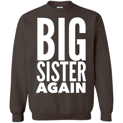 Big Sister Again Sibling Family T-shirt Dark Chocolate