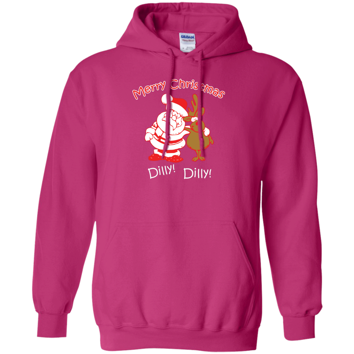 Christmas T-Shirt Merry Christmas Santa And Reindeer Dilly! Dilly! Heliconia