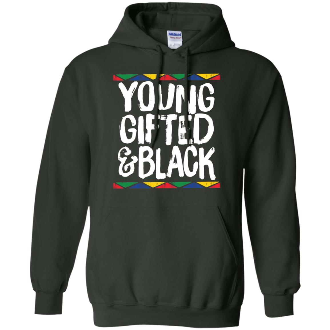 African Pride History Heritage T-shirt Young Gifted And Black Forest Green