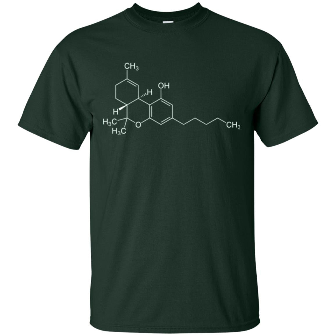 Chemistry T-shirt Molecule Tetrahydrocannabinol Forest Green