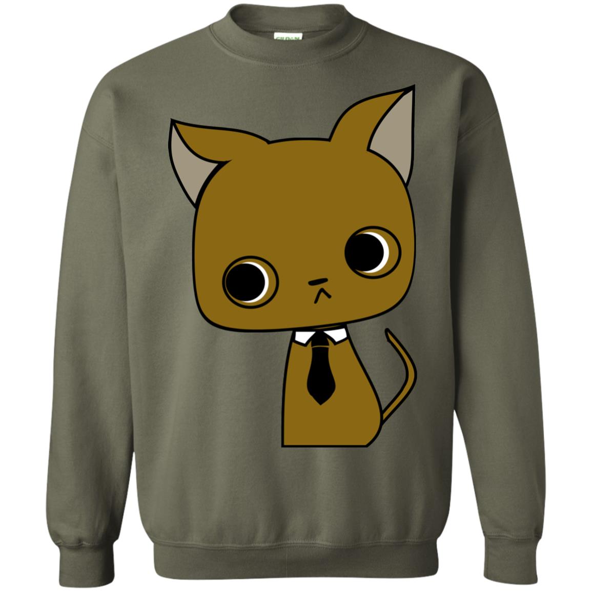 Funny Business Love Cat Shirt Military Green