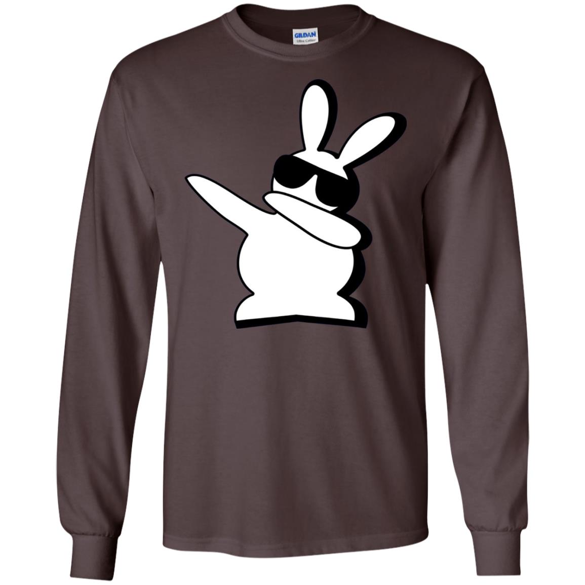 Dabbing Hip Hop Bunny Easter Dab Rabbit Dance T-shirt Dark Chocolate