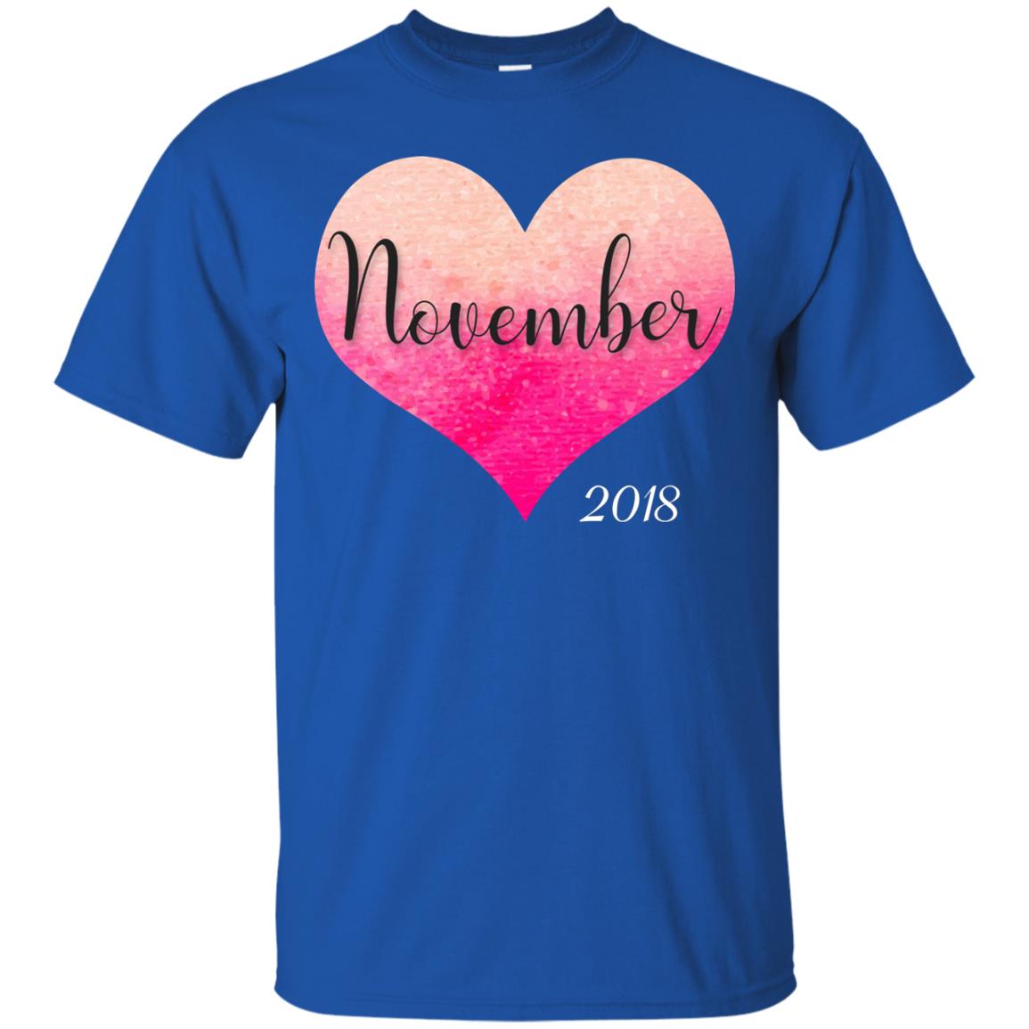 Pregnancy Reveal Announcement Party November 2018 Shirt Royal
