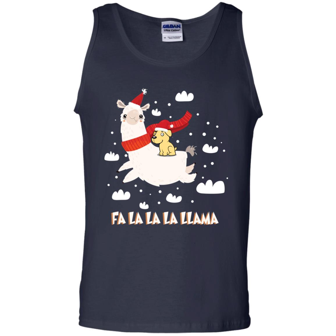 Fa La La La Llama With Labrador X-mas Gift Shirt Navy