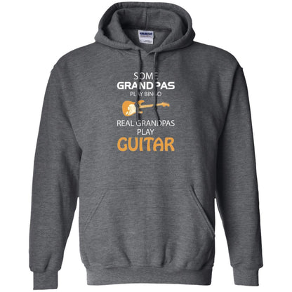 Papa T-shirt Some Grandpas Play Bingo Real Grandpas Play Guitar Dark Heather