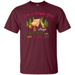 I’m A Simple Girl I Love Beagle Camping And Wine ShirtG200 Gildan Ultra Cotton T-Shirt