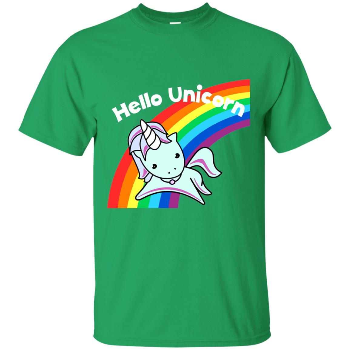 Pink Hello Unicorn Rainbow Unicorn Lover T-shirt Irish Green