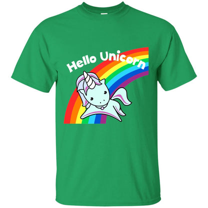 Pink Hello Unicorn Rainbow Unicorn Lover T-shirt Irish Green