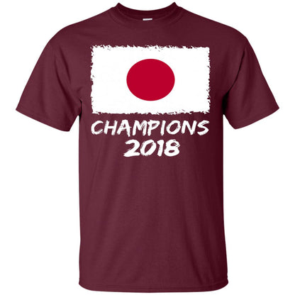 Japan Champions 2018 Football Lover T-shirt Maroon