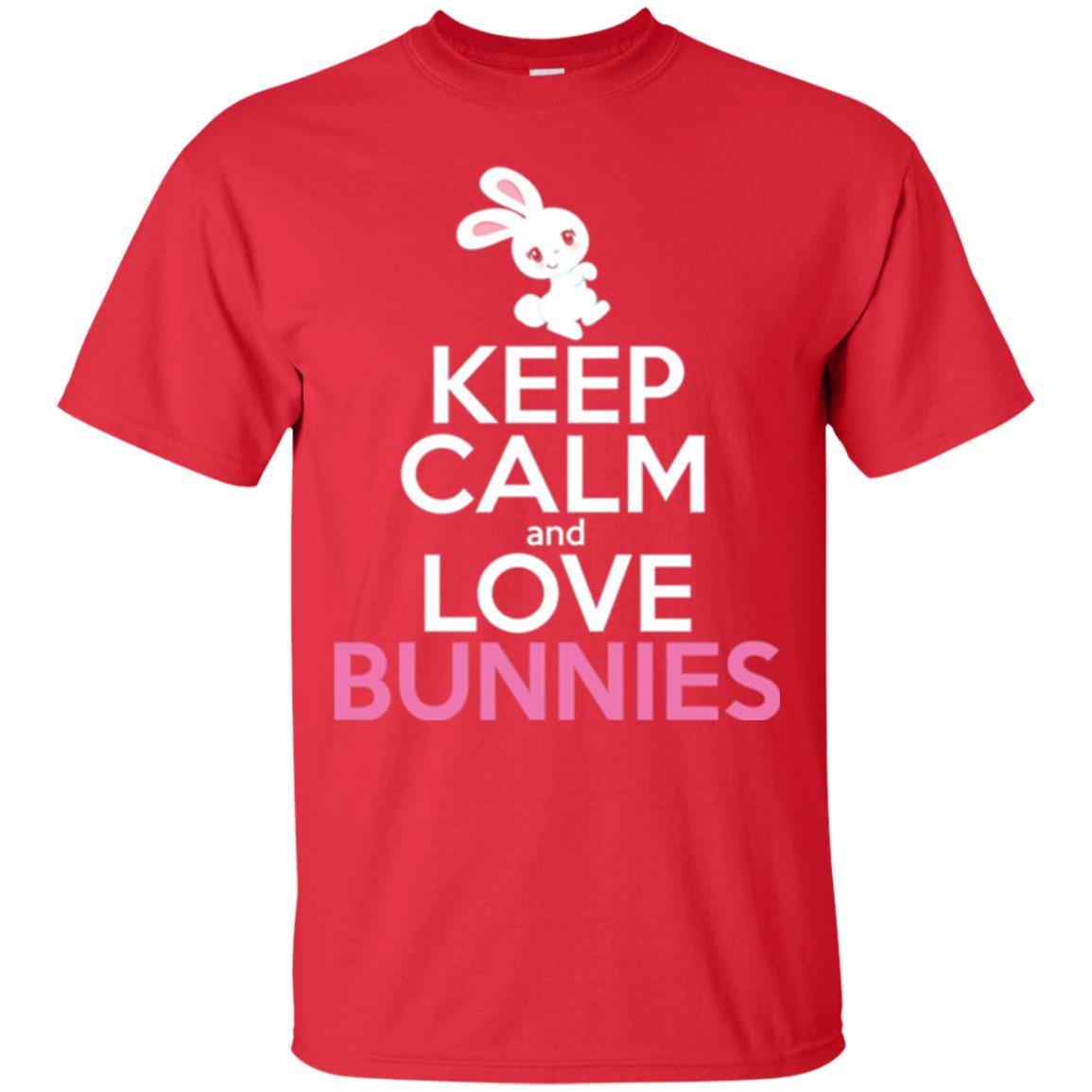 Bunny T-shirt Keep Calm And Love Bunnies Red