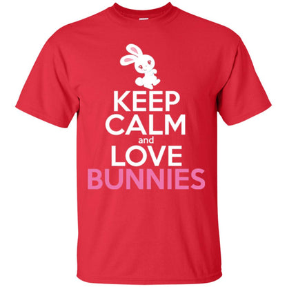 Bunny T-shirt Keep Calm And Love Bunnies Red