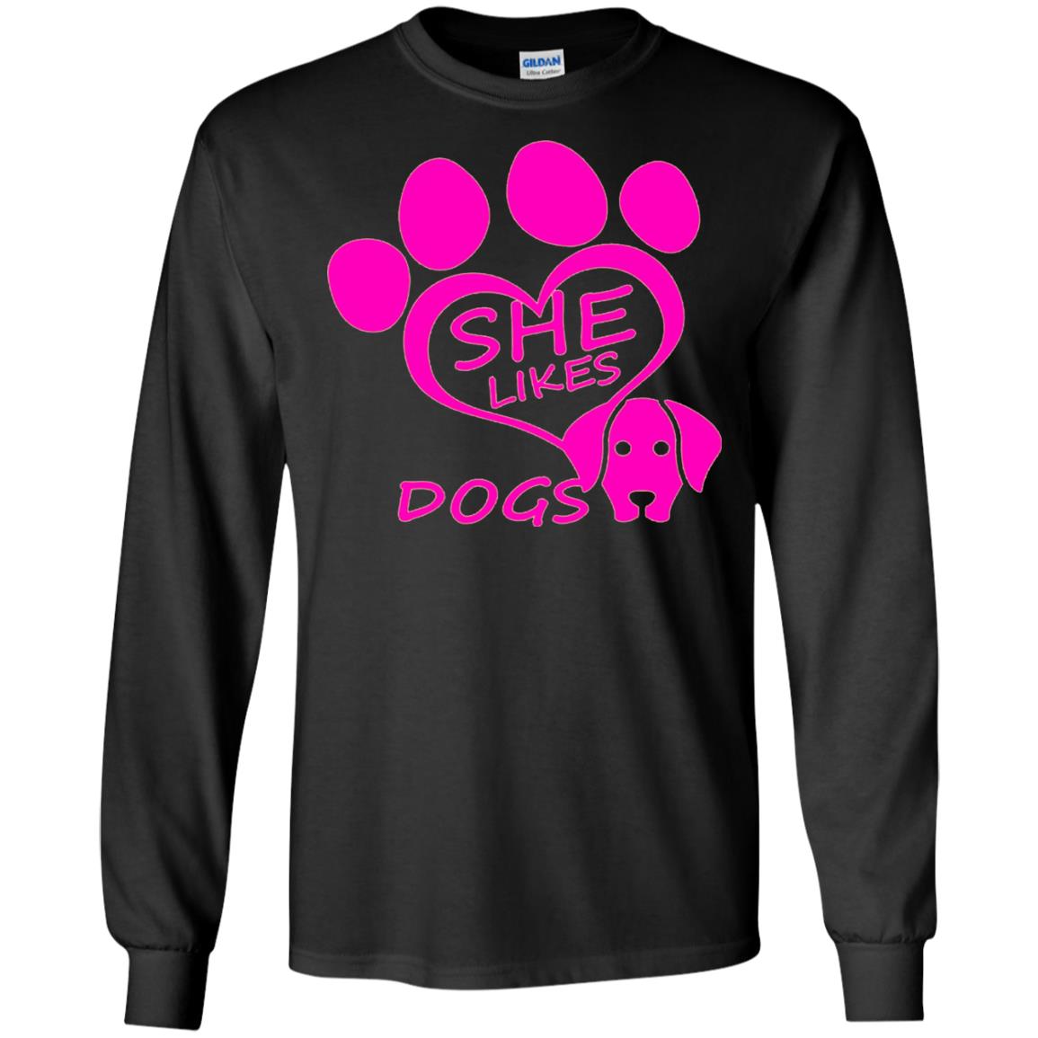 Dog Lovers Shirt She Likes Dogs Black