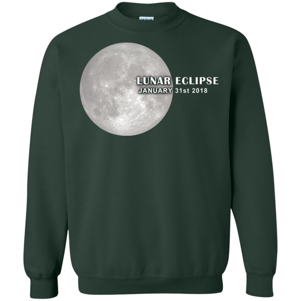 Eclipse January 31st 2018 Total Lunar Eclipse Shirts Forest Green