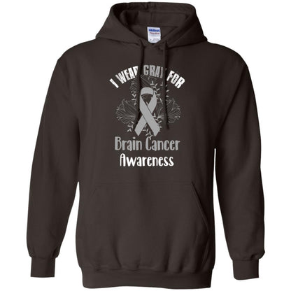 I Wear Gray For Brain Cancer Awareness T-shirt Dark Chocolate