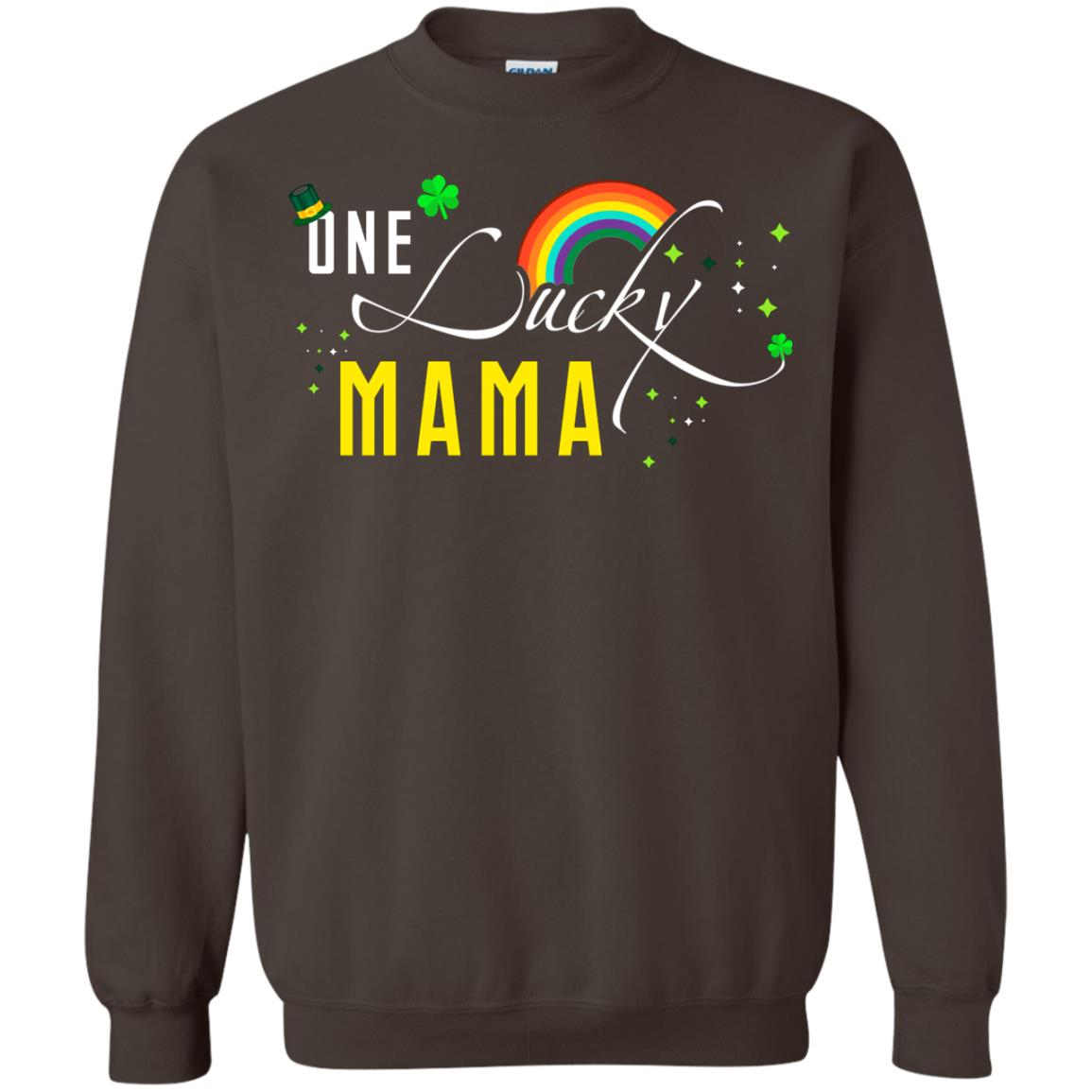One Lucky Mama St. Patrick_s Day T-shirt Dark Chocolate
