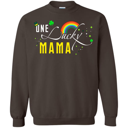 One Lucky Mama St. Patrick_s Day T-shirt Dark Chocolate