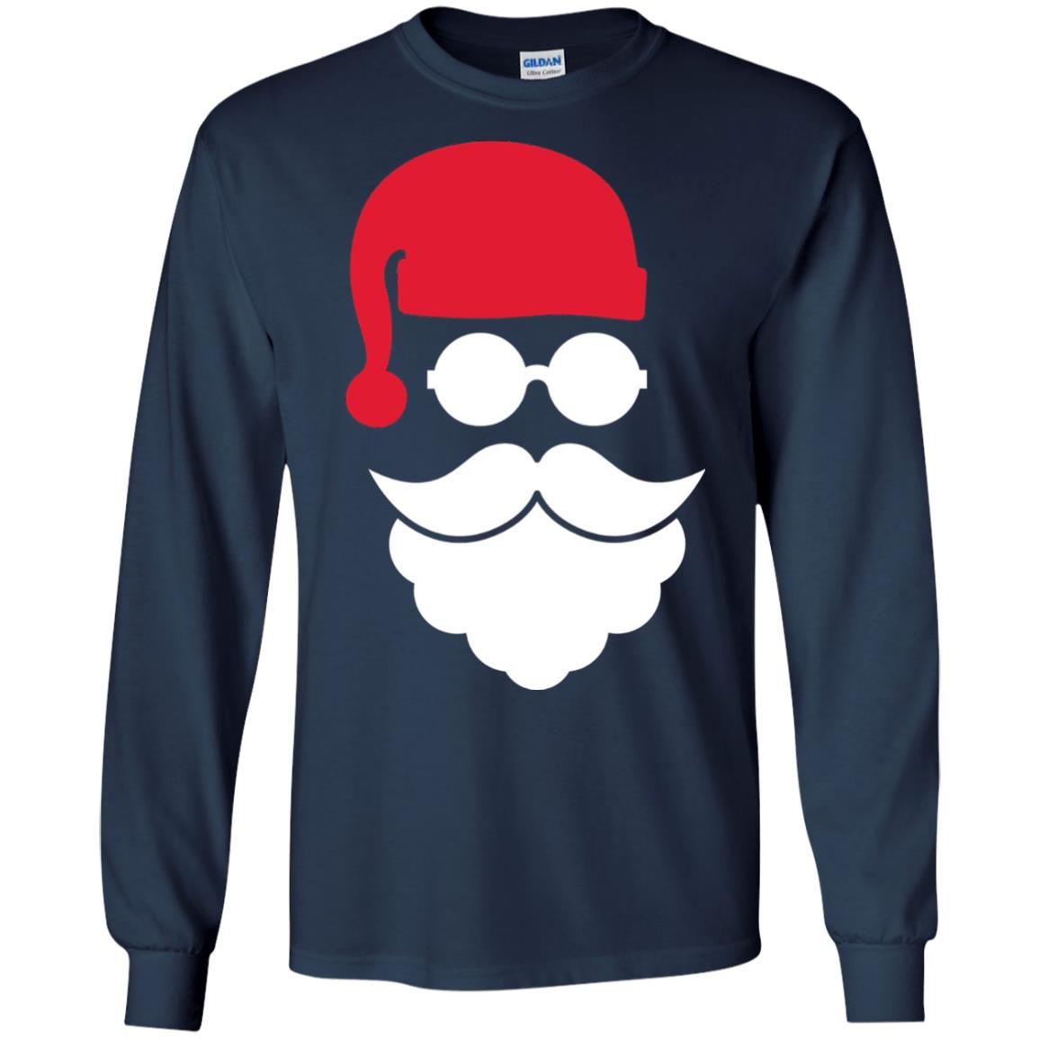 Christmas Shirt Santa Claus Face Navy