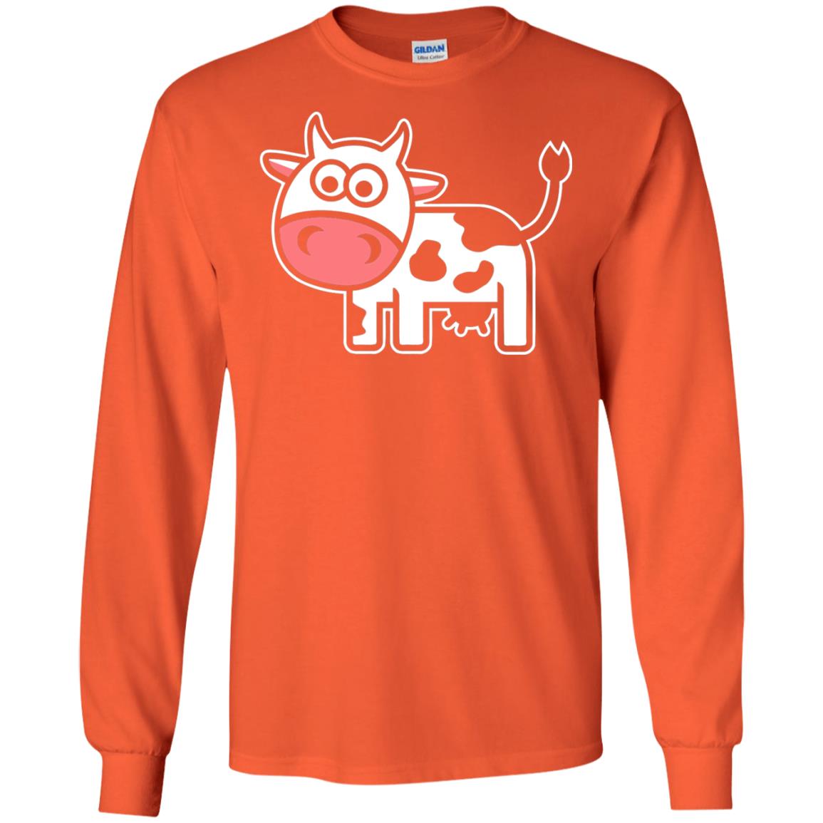 Cute Comic Cow Lover T-shirt Orange