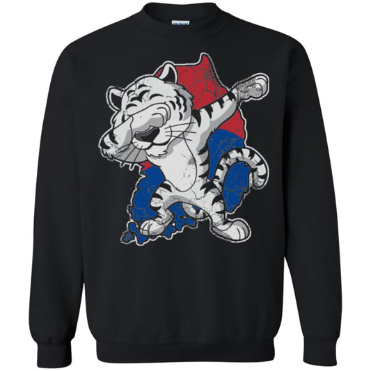 Dabbing White Tiger South Korea Flag T-shirt Black
