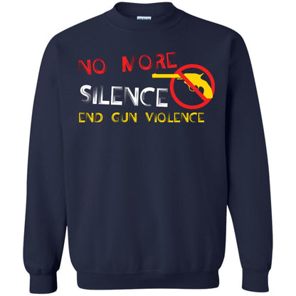 Anti Gun T-shirt No More Silence End Gun Violence Navy