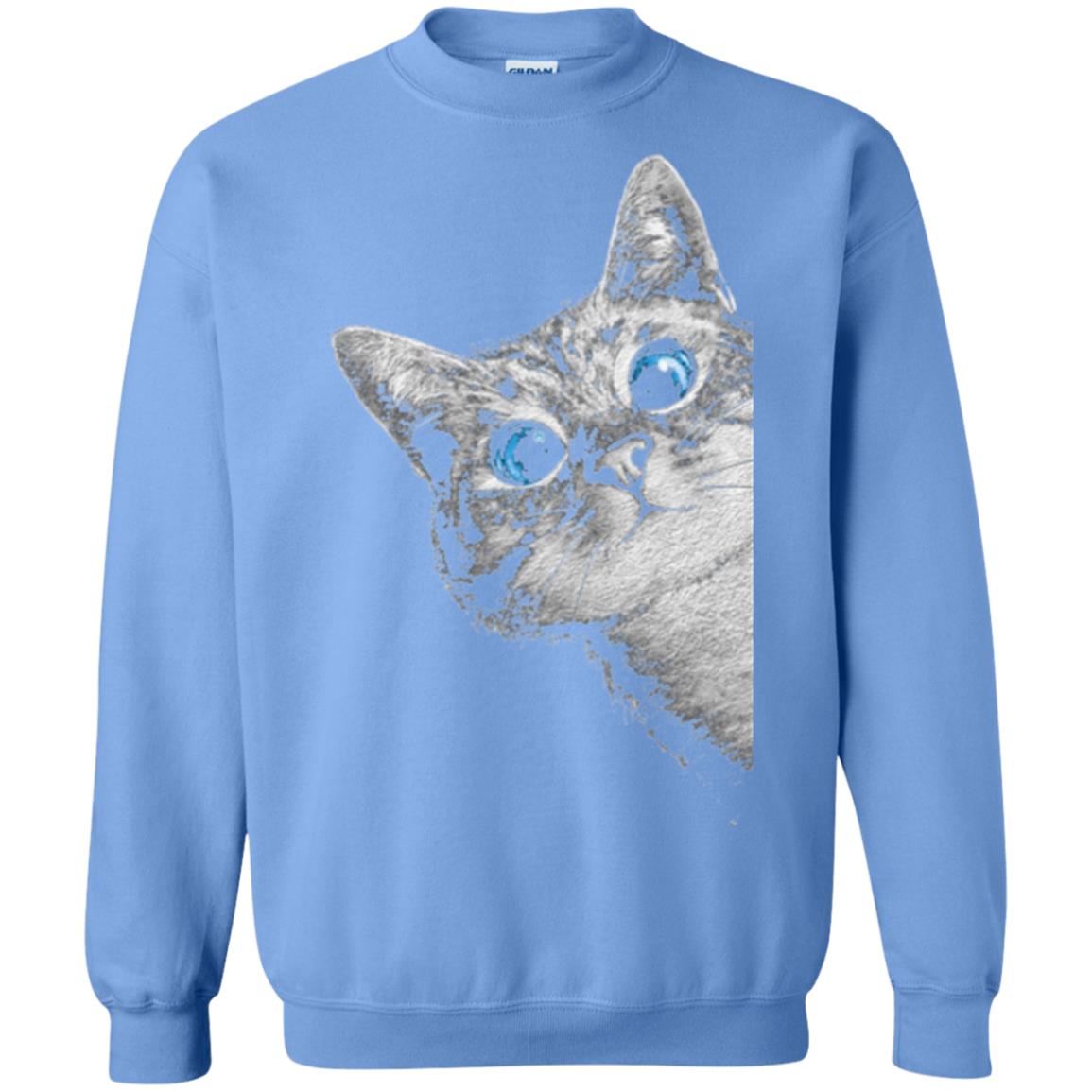 Cat Lovers T-shirt Cute Face Carolina Blue