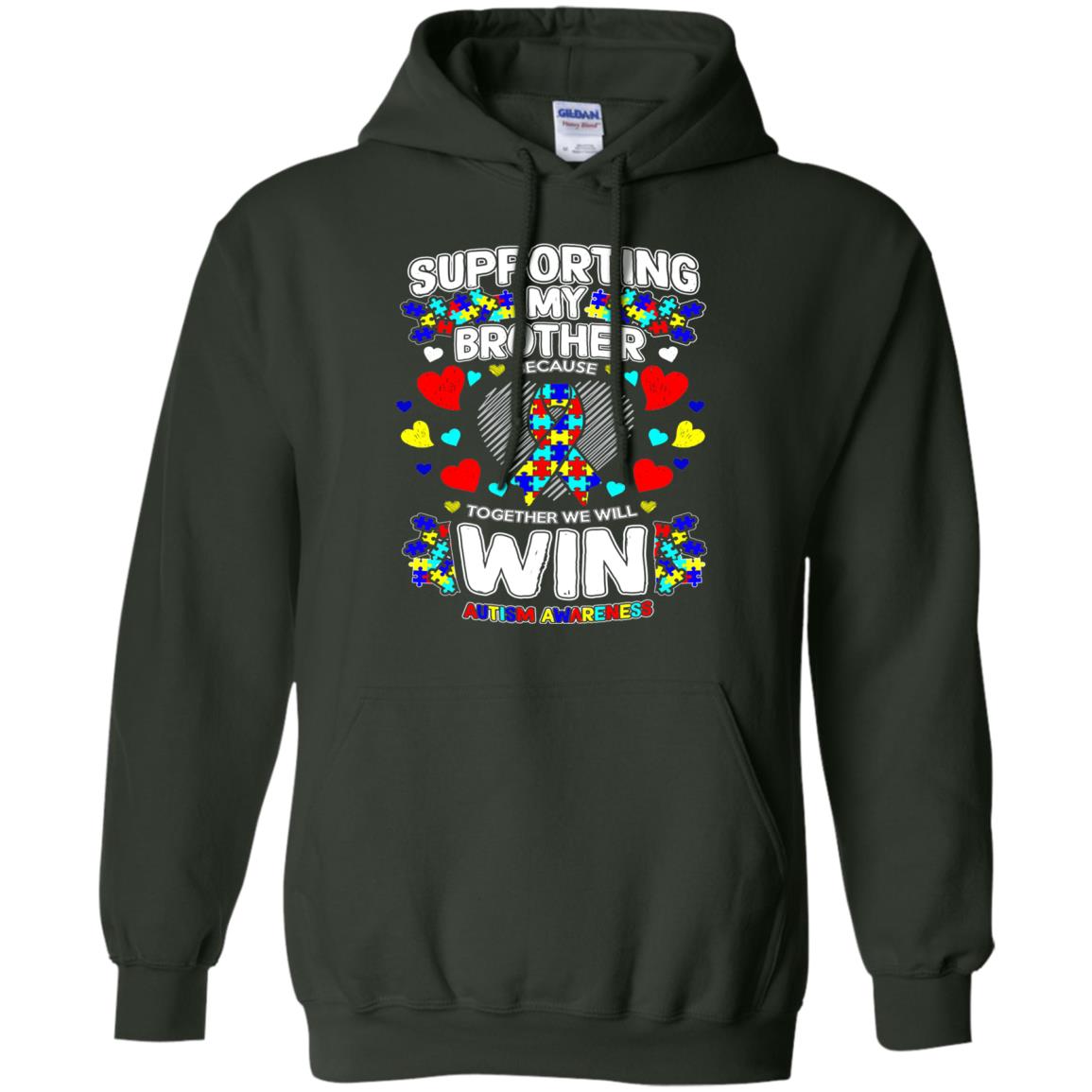 Autism Awareness Shirts For Supporting My Brother Forest Green