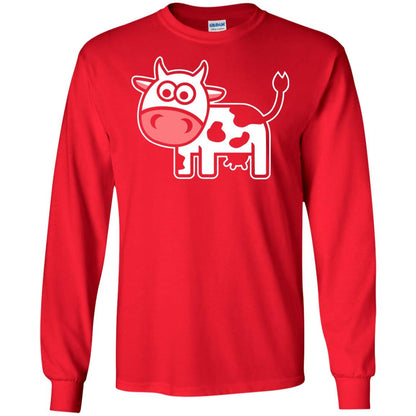 Cute Comic Cow Lover T-shirt Red