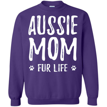 Aussie Mom Fur Life T-shirt Purple