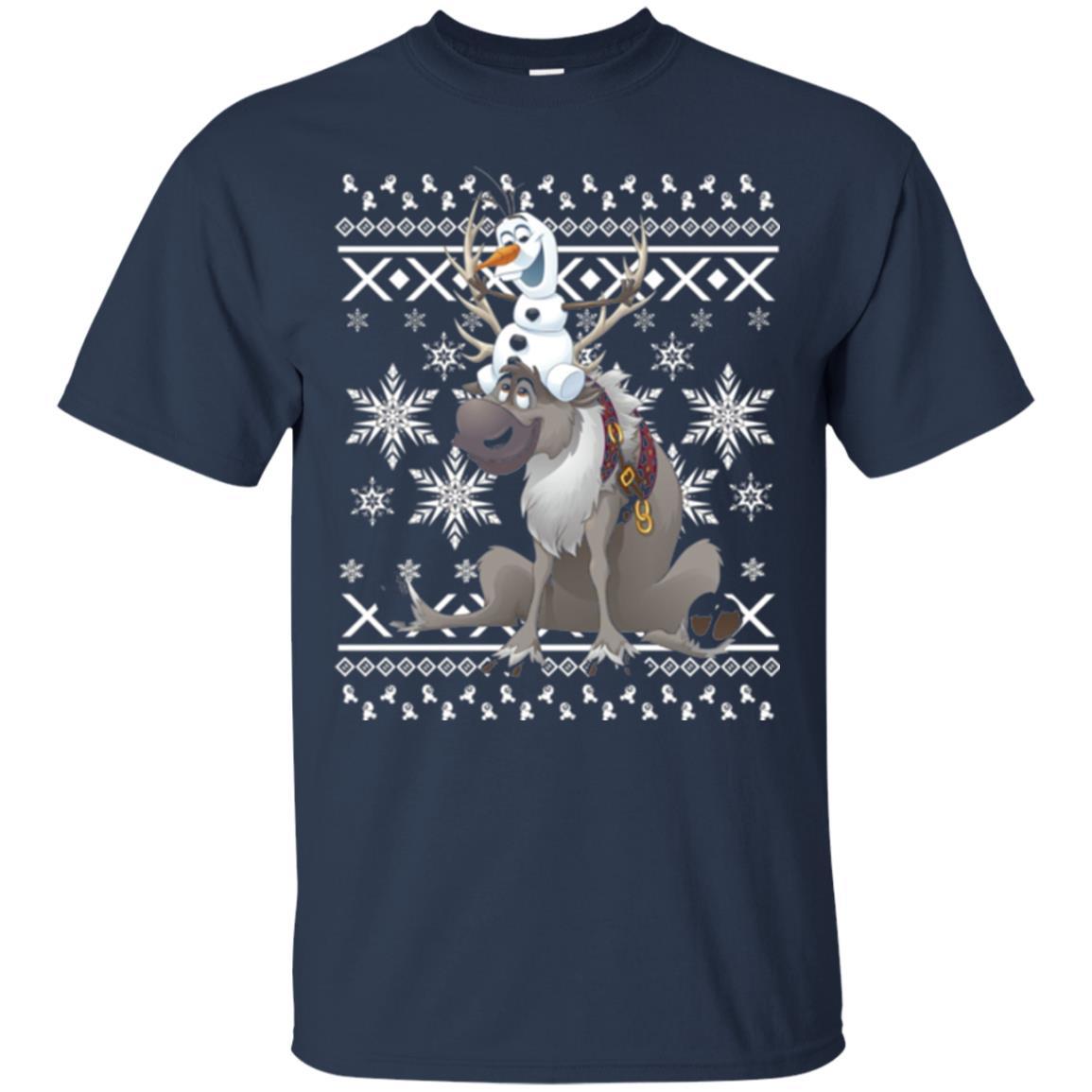 Film T-shirt Frozen Olaf Sven Riding Antler Navy