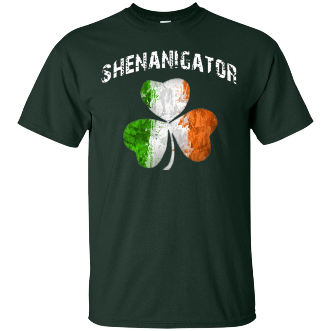 Shenanigator T-shirt St Patrick_s Day Shamrock Forest Green